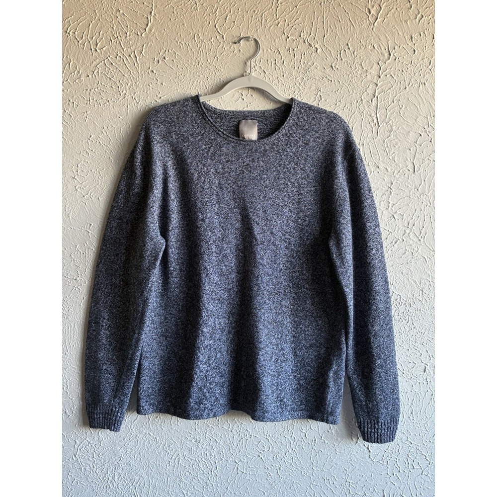 A-Frame Men's Knit Sweater Blue Crewneck Pullover Size L Casual Soft Heather - Picture 12 of 13